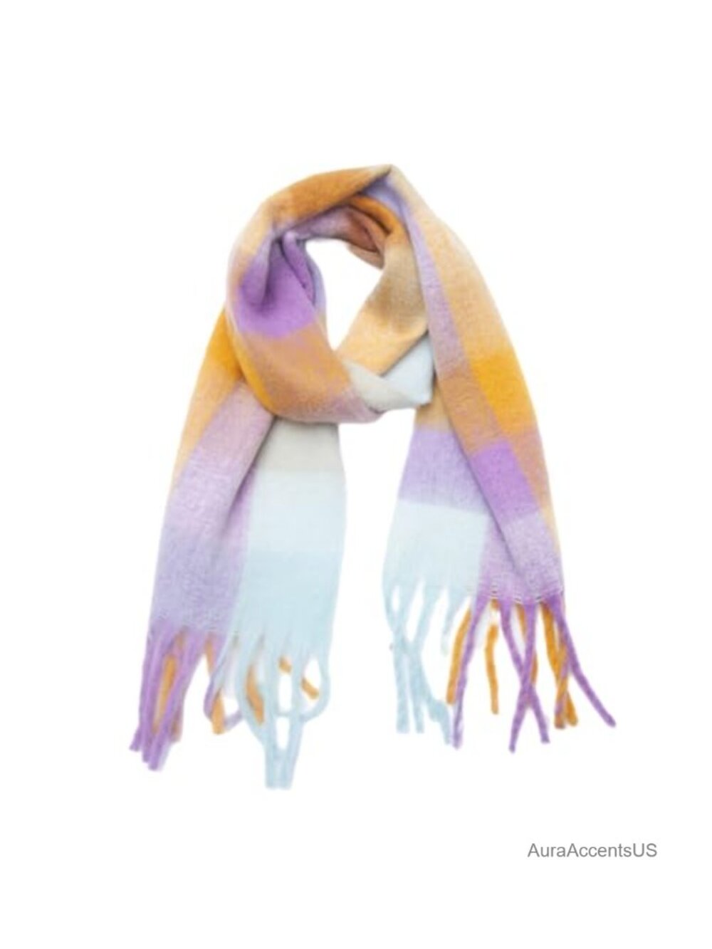 Large Chunky Plaid Oversized Scarf Tassel Soft Winter Warm Shawl Wrap
